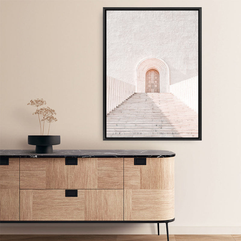 Shop Pastel Doorway Photo Canvas Print a Moroccan desert boho themed photography framed stretched canvas print from The Print Emporium wall artwork collection - Buy Australian made prints for the home and your interior decor space, TPE-1075-CA-35X46-NF
