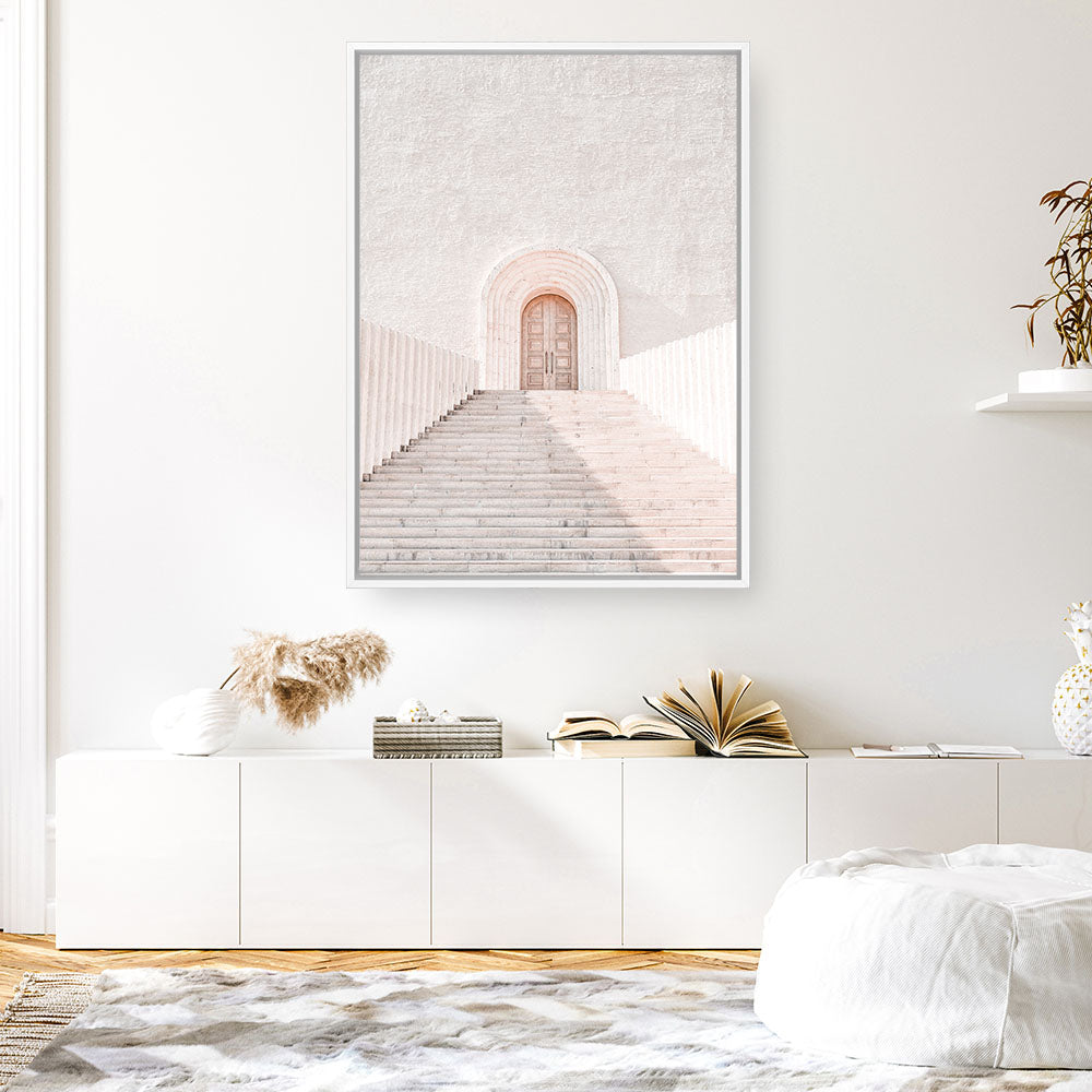 Shop Pastel Doorway Photo Canvas Print a Moroccan desert boho themed photography framed stretched canvas print from The Print Emporium wall artwork collection - Buy Australian made prints for the home and your interior decor space, TPE-1075-CA-35X46-NF