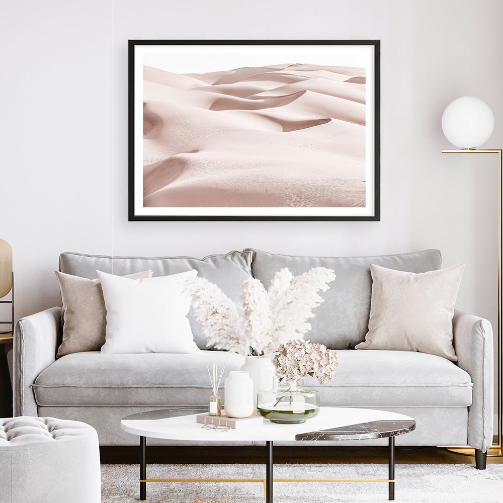 Shop Pastel Dunes Photo Art Print a Moroccan desert boho themed photography wall art print from The Print Emporium wall artwork collection - Buy Australian made fine art poster and framed prints for the home and your interior decor room, TPE-833-AP