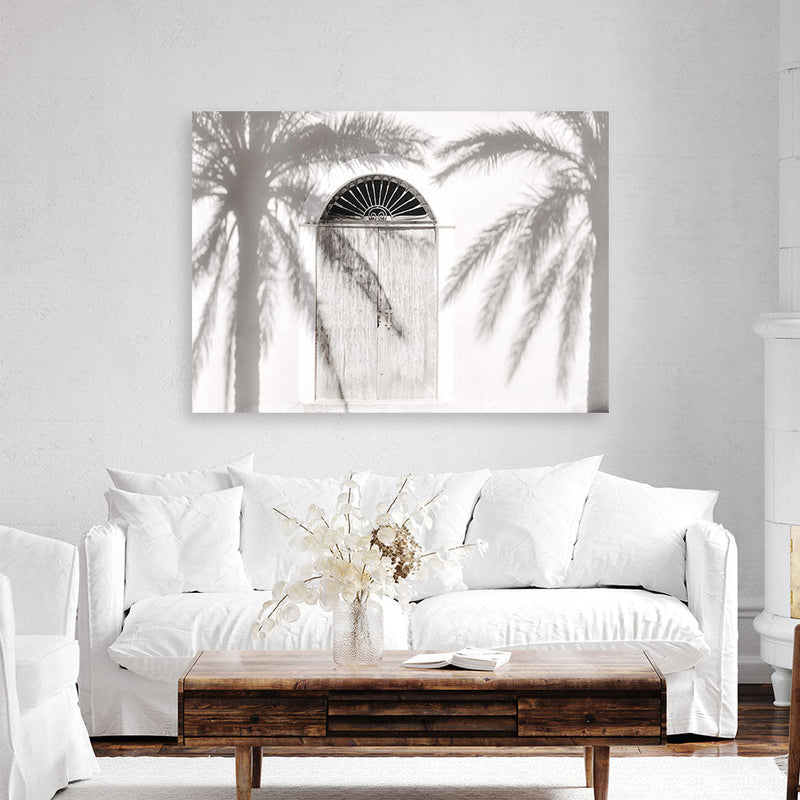 Shop Pastel Palm Shadows II Photo Canvas Print a coastal themed photography framed stretched canvas print from The Print Emporium wall artwork collection - Buy Australian made prints for the home and your interior decor space, TPE-1287-CA-35X46-NF