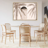 Shop Pastel Palm Shadows Photo Canvas Print a coastal themed photography framed stretched canvas print from The Print Emporium wall artwork collection - Buy Australian made prints for the home and your interior decor space, TPE-1123-CA-35X46-NF