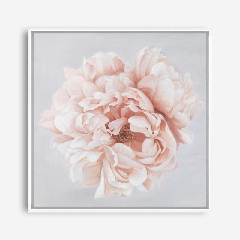 Shop Pastel Peony (Square) Canvas Print a floral themed painted framed canvas wall art print from The Print Emporium artwork collection - Buy Australian made fine art painting style stretched canvas prints for the home and your interior decor space, TPE-400-CA-40X40-NF