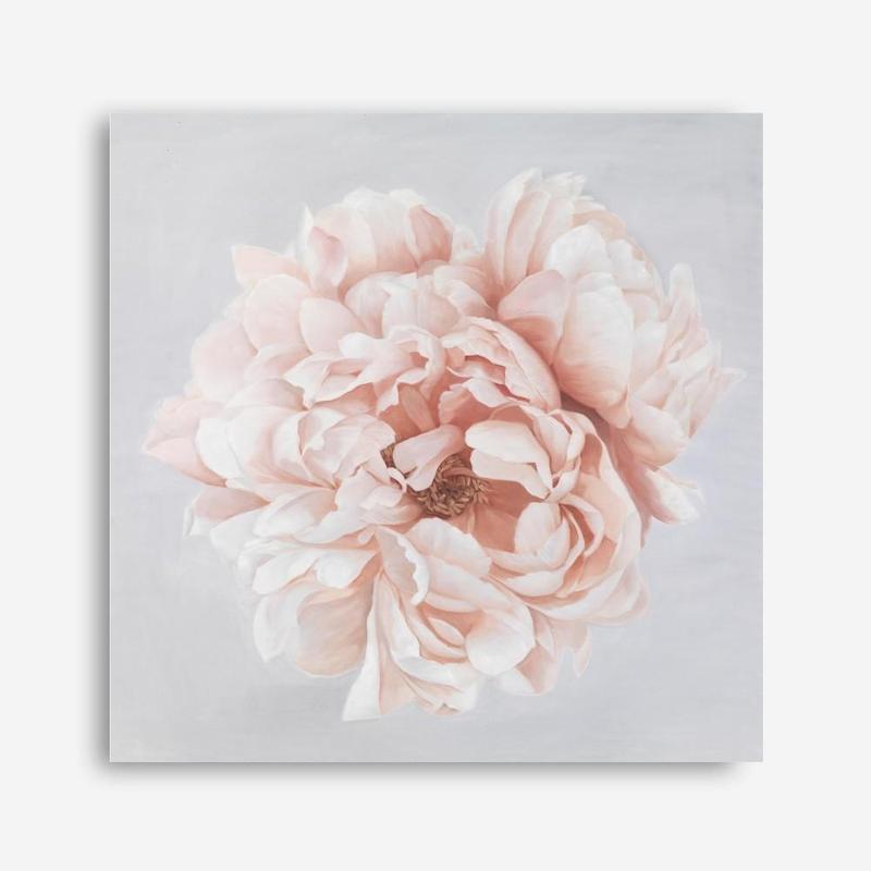 Shop Pastel Peony (Square) Canvas Print a floral themed painted framed canvas wall art print from The Print Emporium artwork collection - Buy Australian made fine art painting style stretched canvas prints for the home and your interior decor space, TPE-400-CA-40X40-NF