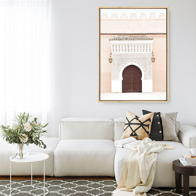 Shop Pastel Porchway I Photo Canvas Print a Moroccan desert boho themed photography framed stretched canvas print from The Print Emporium wall artwork collection - Buy Australian made prints for the home and your interior decor space, TPE-1120-CA-35X46-NF