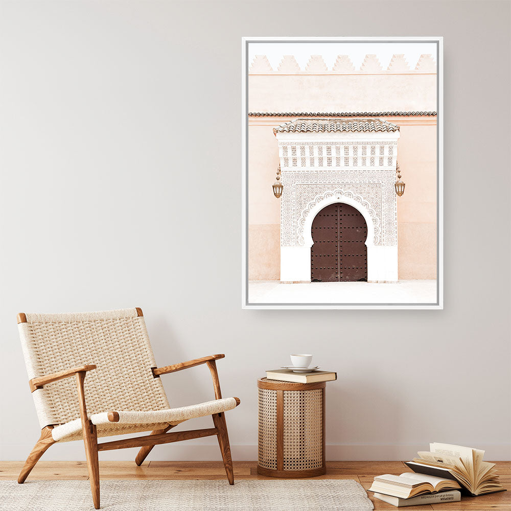 Shop Pastel Porchway I Photo Canvas Print a Moroccan desert boho themed photography framed stretched canvas print from The Print Emporium wall artwork collection - Buy Australian made prints for the home and your interior decor space, TPE-1120-CA-35X46-NF