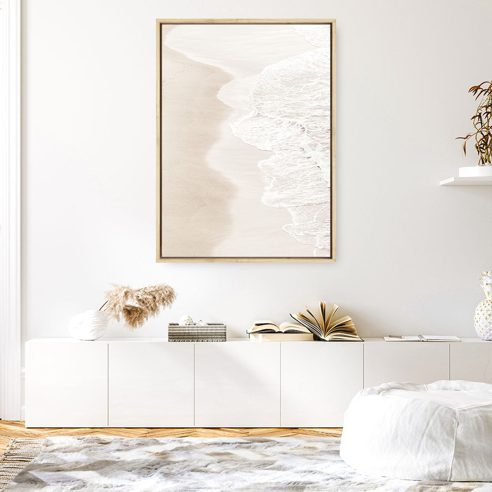 Shop Pastel Shoreline Photo Canvas Print a coastal themed photography framed stretched canvas print from The Print Emporium wall artwork collection - Buy Australian made prints for the home and your interior decor space, TPE-1100-CA-35X46-NF