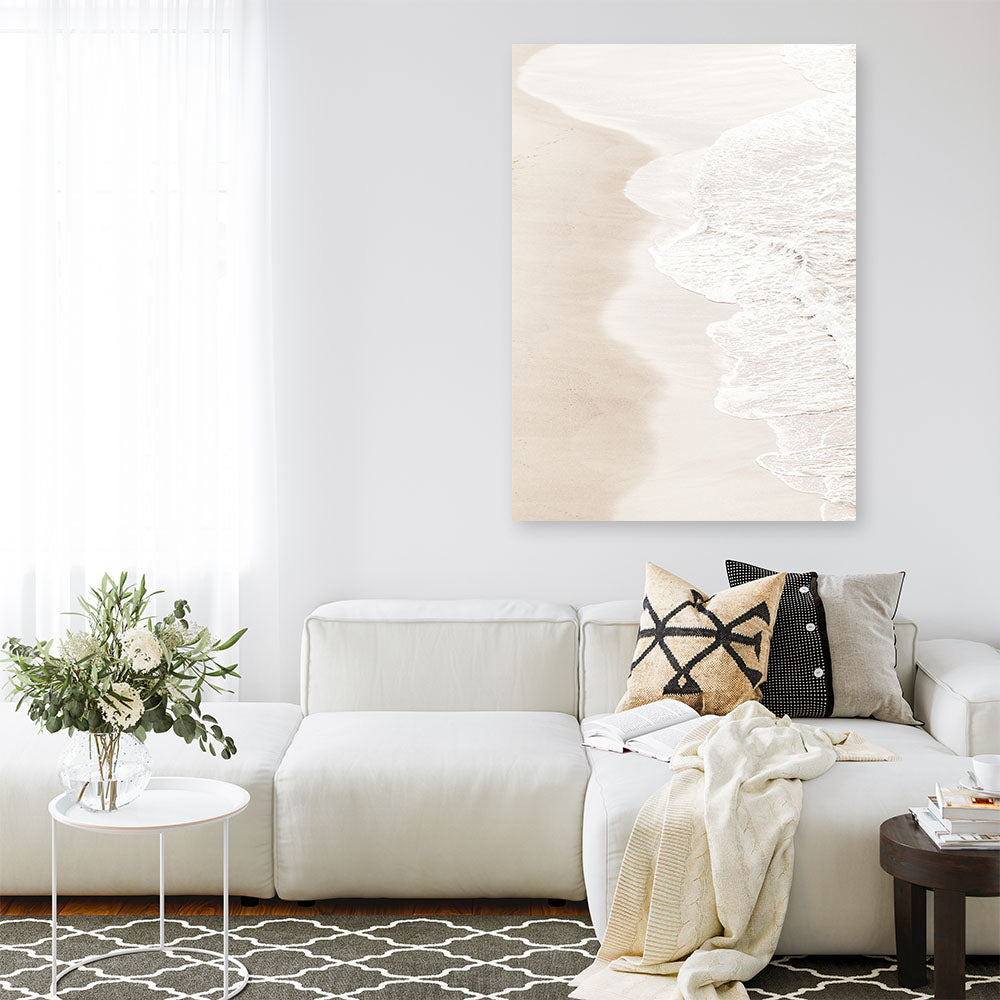 Shop Pastel Shoreline Photo Canvas Print a coastal themed photography framed stretched canvas print from The Print Emporium wall artwork collection - Buy Australian made prints for the home and your interior decor space, TPE-1100-CA-35X46-NF