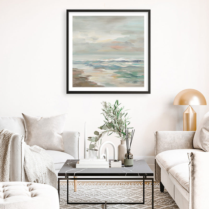 Shop Pastel Tide (Square) Art Print a painted abstract themed wall art print from The Print Emporium wall artwork collection - Buy Australian made fine art painting style poster and framed prints for the home and your interior decor room, TPE-WA-70144-AP