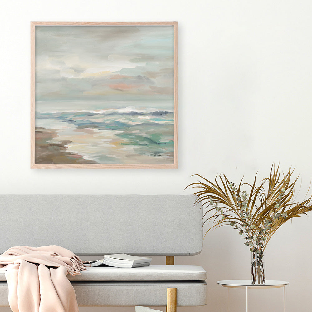 Shop Pastel Tide (Square) Art Print a painted abstract themed wall art print from The Print Emporium wall artwork collection - Buy Australian made fine art painting style poster and framed prints for the home and your interior decor room, TPE-WA-70144-AP