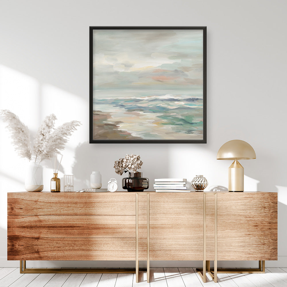 Shop Pastel Tide (Square) Art Print a painted abstract themed wall art print from The Print Emporium wall artwork collection - Buy Australian made fine art painting style poster and framed prints for the home and your interior decor room, TPE-WA-70144-AP