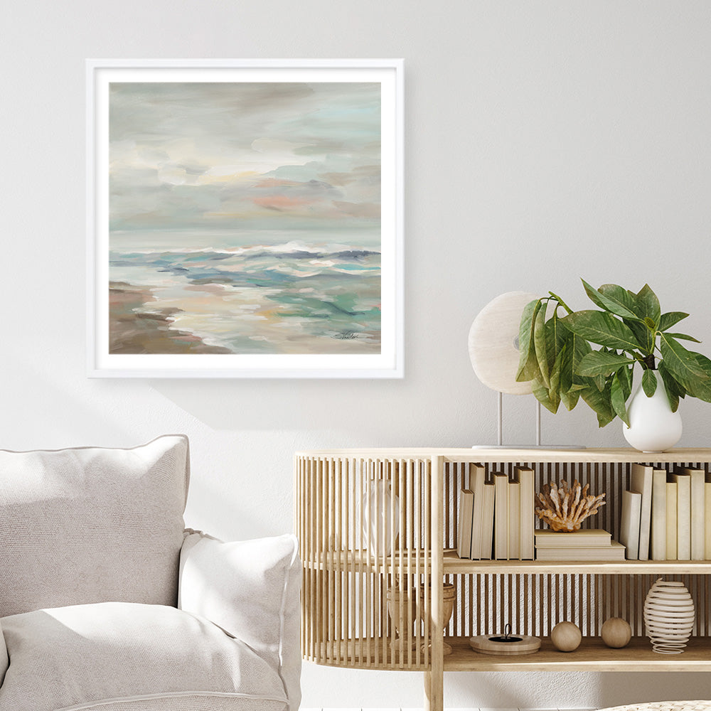 Shop Pastel Tide (Square) Art Print a painted abstract themed wall art print from The Print Emporium wall artwork collection - Buy Australian made fine art painting style poster and framed prints for the home and your interior decor room, TPE-WA-70144-AP