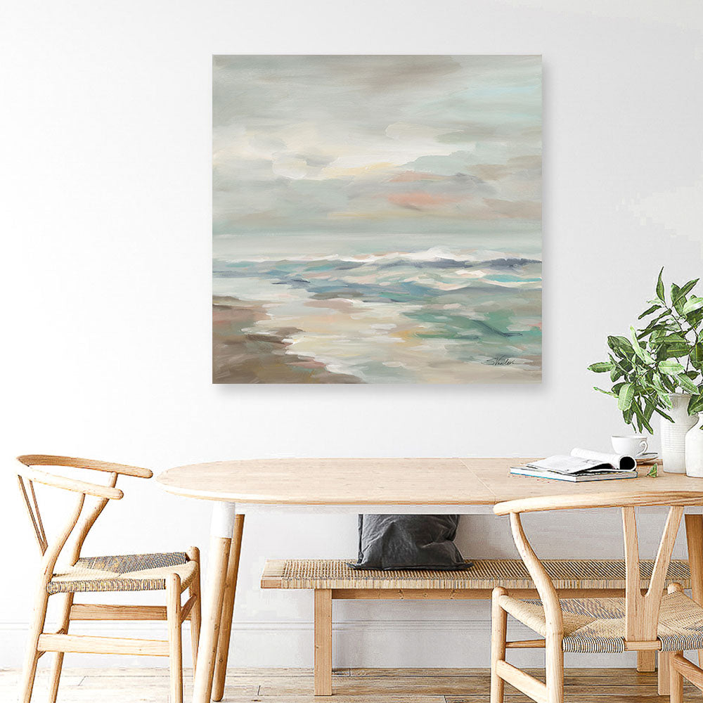 Shop Pastel Tide (Square) Canvas Print a painted abstract themed framed canvas wall art print from The Print Emporium artwork collection - Buy Australian made fine art painting style stretched canvas prints for the home and your interior decor space, TPE-WA-70144-CA-40X40-NF