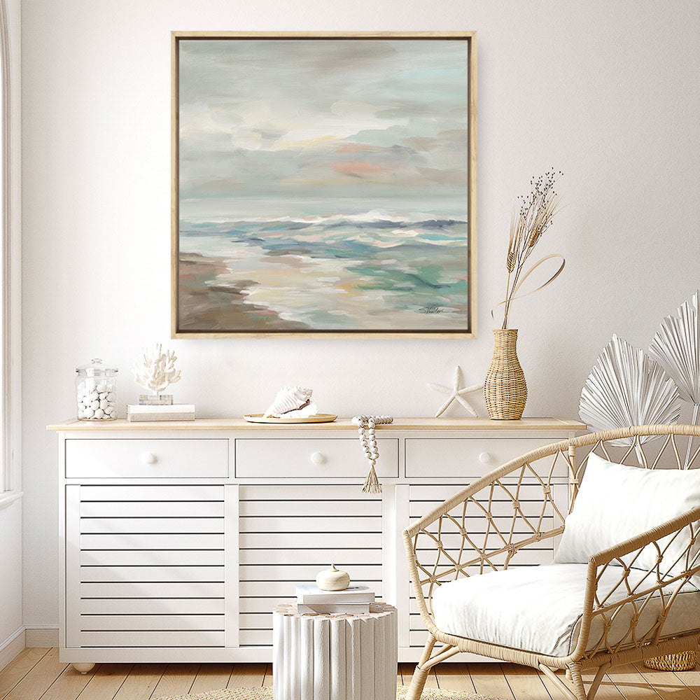 Shop Pastel Tide (Square) Canvas Print a painted abstract themed framed canvas wall art print from The Print Emporium artwork collection - Buy Australian made fine art painting style stretched canvas prints for the home and your interior decor space, TPE-WA-70144-CA-40X40-NF