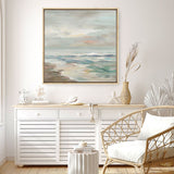 Shop Pastel Tide (Square) Canvas Print a painted abstract themed framed canvas wall art print from The Print Emporium artwork collection - Buy Australian made fine art painting style stretched canvas prints for the home and your interior decor space, TPE-WA-70144-CA-40X40-NF