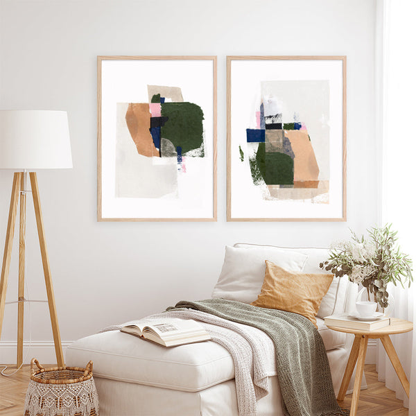 Shop Patchwork Pieces II Art Print a painted abstract themed wall art print from The Print Emporium wall artwork collection - Buy Australian made fine art painting style poster and framed prints for the home and your interior decor room, TPE-PC-PI524-AP