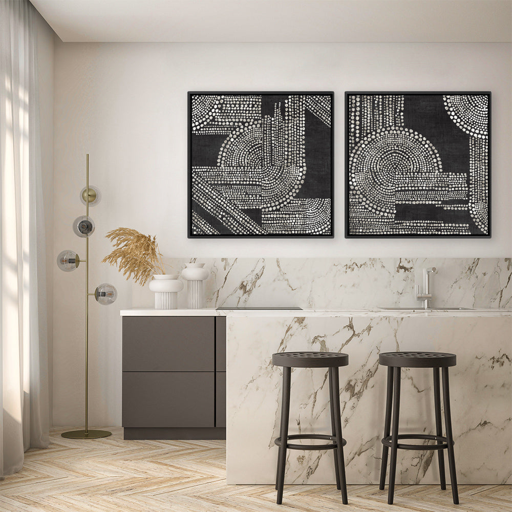 Shop Pearl Dots I (Square) Canvas Print a painted abstract themed framed canvas wall art print from The Print Emporium artwork collection - Buy Australian made fine art painting style stretched canvas prints for the home and your interior decor space, TPE-PC-RF390-CA-40X40-NF