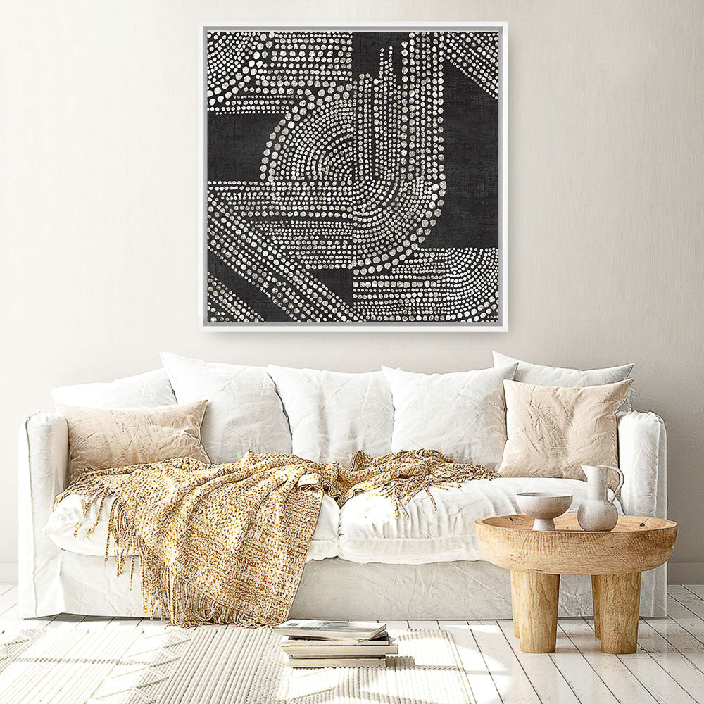 Shop Pearl Dots I (Square) Canvas Print a painted abstract themed framed canvas wall art print from The Print Emporium artwork collection - Buy Australian made fine art painting style stretched canvas prints for the home and your interior decor space, TPE-PC-RF390-CA-40X40-NF