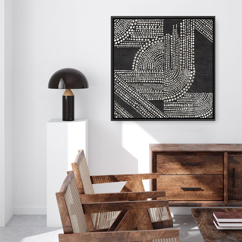 Shop Pearl Dots I (Square) Canvas Print a painted abstract themed framed canvas wall art print from The Print Emporium artwork collection - Buy Australian made fine art painting style stretched canvas prints for the home and your interior decor space, TPE-PC-RF390-CA-40X40-NF