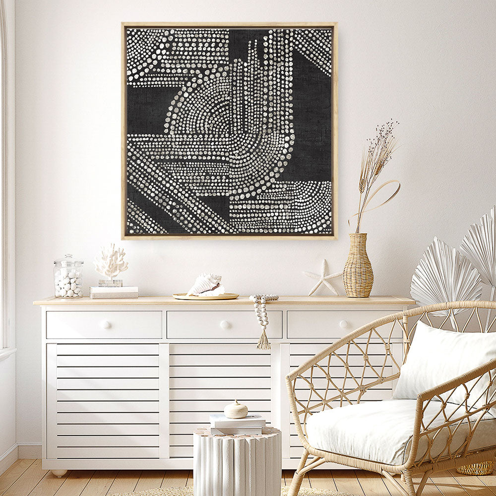 Shop Pearl Dots I (Square) Canvas Print a painted abstract themed framed canvas wall art print from The Print Emporium artwork collection - Buy Australian made fine art painting style stretched canvas prints for the home and your interior decor space, TPE-PC-RF390-CA-40X40-NF