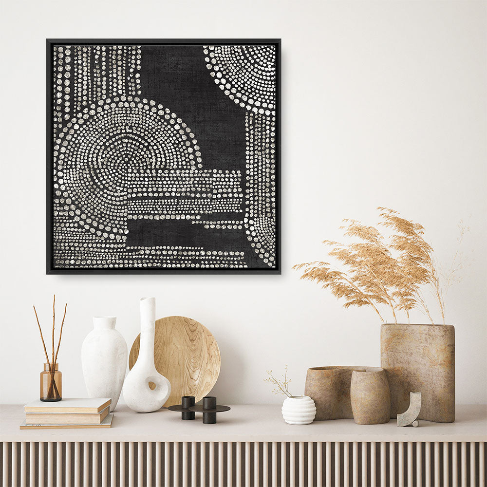 Shop Pearl Dots II (Square) Canvas Print a painted abstract themed framed canvas wall art print from The Print Emporium artwork collection - Buy Australian made fine art painting style stretched canvas prints for the home and your interior decor space, TPE-PC-RF391-CA-40X40-NF