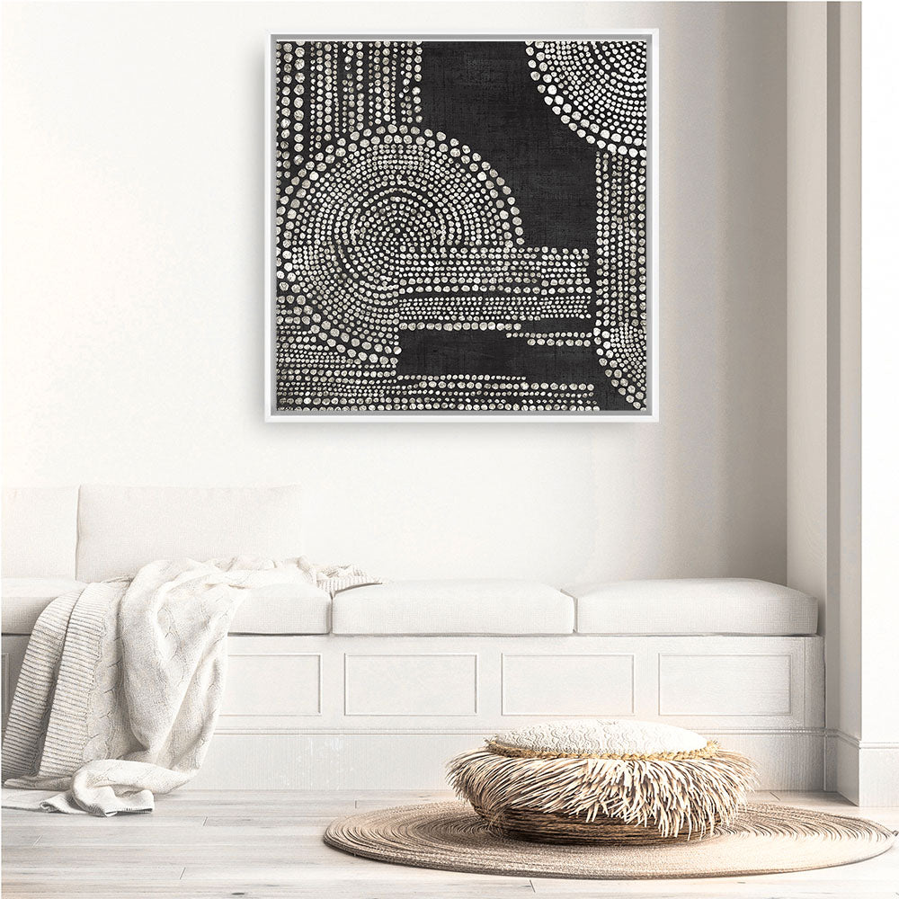 Shop Pearl Dots II (Square) Canvas Print a painted abstract themed framed canvas wall art print from The Print Emporium artwork collection - Buy Australian made fine art painting style stretched canvas prints for the home and your interior decor space, TPE-PC-RF391-CA-40X40-NF