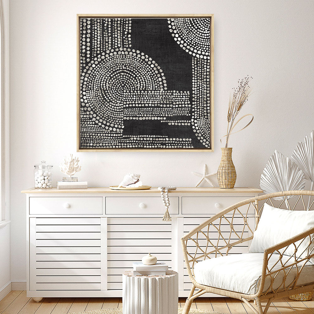 Shop Pearl Dots II (Square) Canvas Print a painted abstract themed framed canvas wall art print from The Print Emporium artwork collection - Buy Australian made fine art painting style stretched canvas prints for the home and your interior decor space, TPE-PC-RF391-CA-40X40-NF