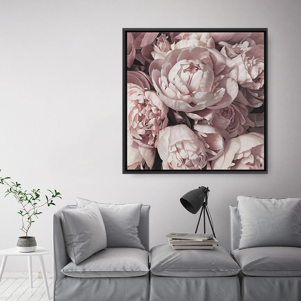 Shop Peony Buds (Square) Canvas Print a floral themed painted framed canvas wall art print from The Print Emporium artwork collection - Buy Australian made fine art painting style stretched canvas prints for the home and your interior decor space, TPE-383-CA-40X40-NF