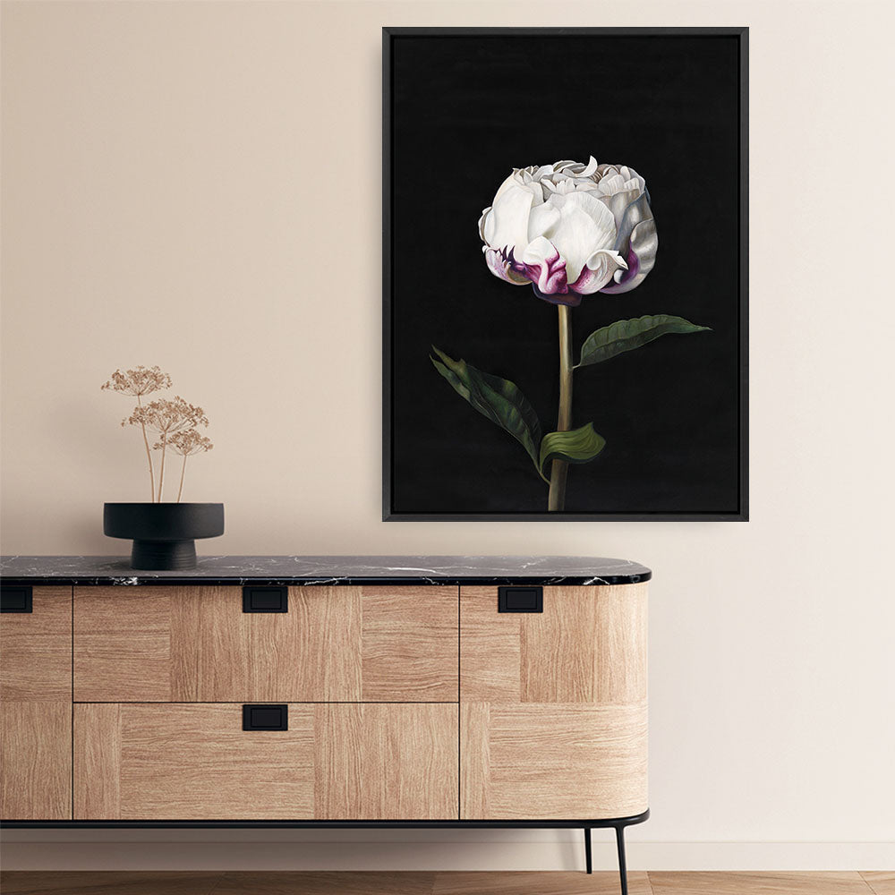 Shop Peony Canvas Print a floral themed painted framed canvas wall art print from The Print Emporium artwork collection - Buy Australian made fine art painting style stretched canvas prints for the home and your interior decor space, TPE-024-CA-35X46-NF