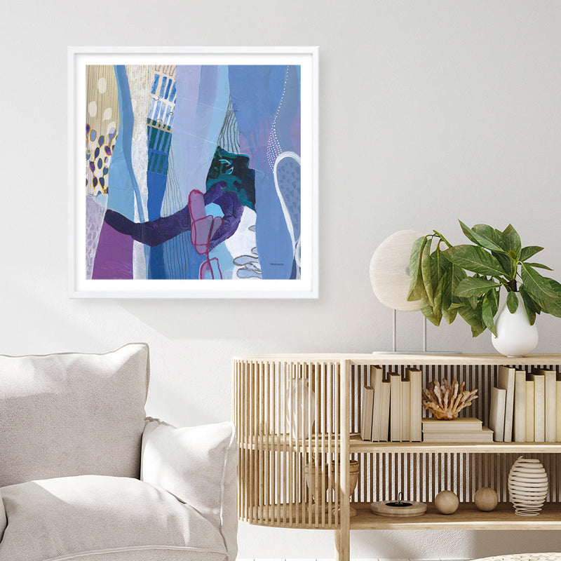 Shop Periwinkle (Square) Art Print a painted abstract themed wall art print from The Print Emporium wall artwork collection - Buy Australian made fine art painting style poster and framed prints for the home and your interior decor room, TPE-WA-72101-AP