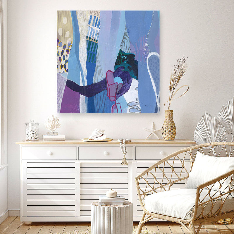 Shop Periwinkle (Square) Canvas Print a painted abstract themed framed canvas wall art print from The Print Emporium artwork collection - Buy Australian made fine art painting style stretched canvas prints for the home and your interior decor space, TPE-WA-72101-CA-40X40-NF