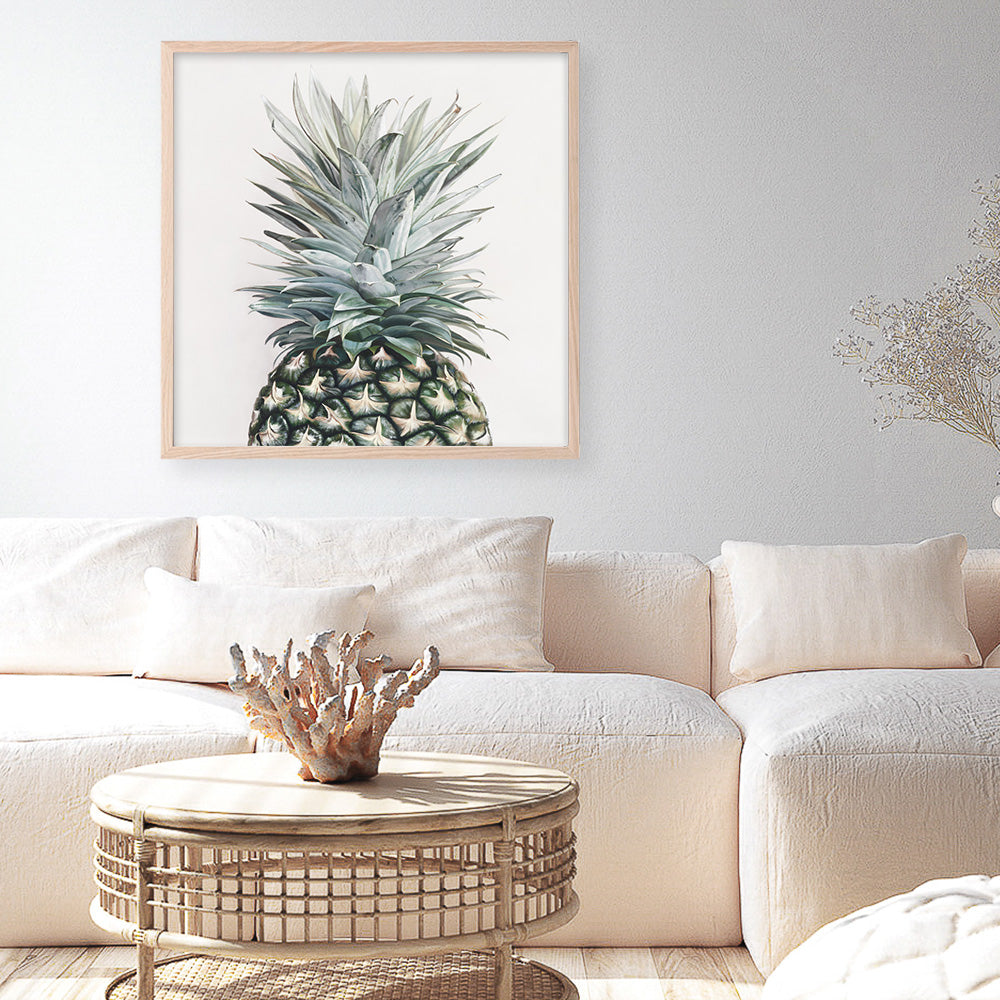 Shop Pineapple (Square) Art Print a painted style wall art print from The Print Emporium wall artwork collection - Buy Australian made fine art painting style poster and framed prints for the home and your interior decor room, TPE-350-AP