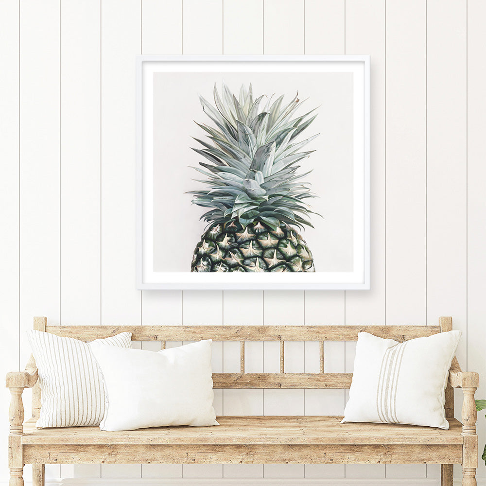 Shop Pineapple (Square) Art Print a painted style wall art print from The Print Emporium wall artwork collection - Buy Australian made fine art painting style poster and framed prints for the home and your interior decor room, TPE-350-AP