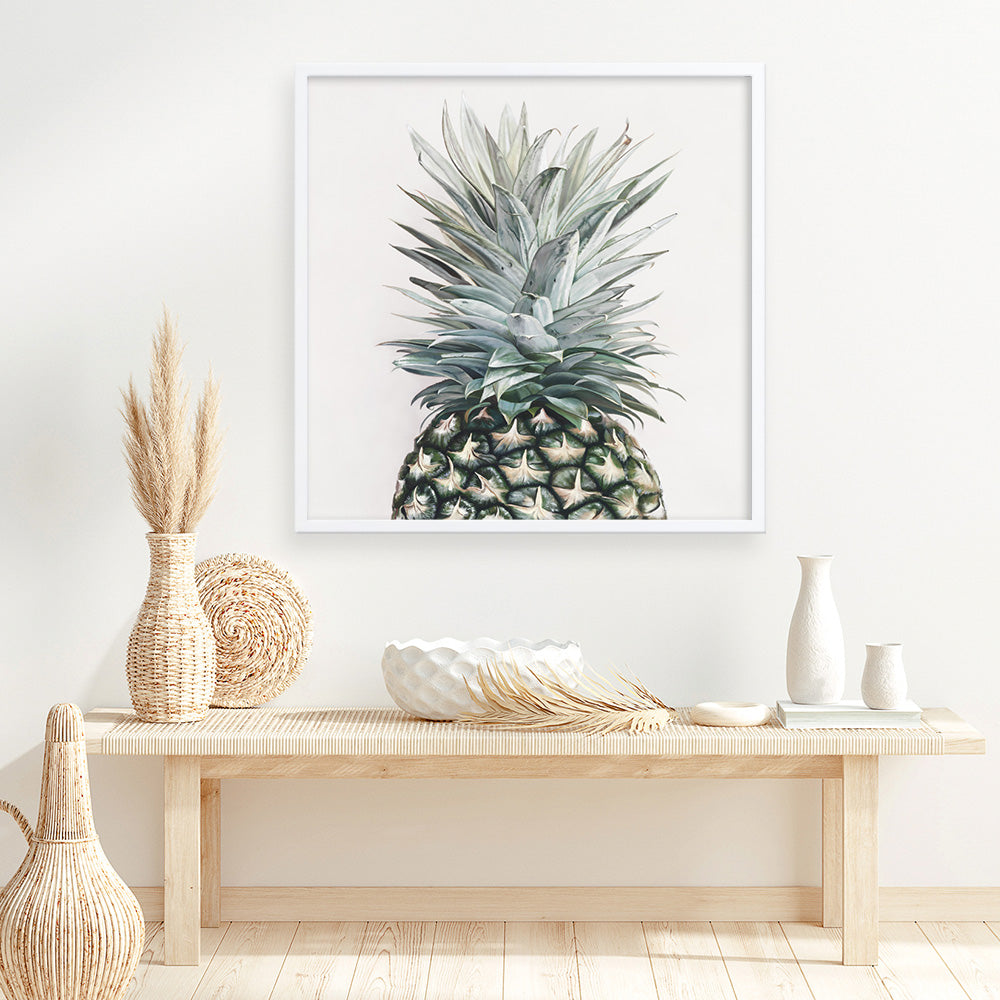 Shop Pineapple (Square) Art Print a painted style wall art print from The Print Emporium wall artwork collection - Buy Australian made fine art painting style poster and framed prints for the home and your interior decor room, TPE-350-AP