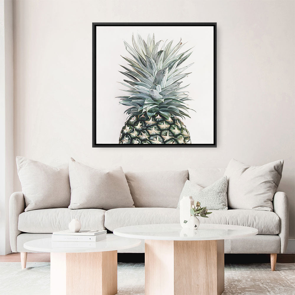 Shop Pineapple (Square) Canvas Print a painted style framed canvas wall art print from The Print Emporium artwork collection - Buy Australian made fine art painting style stretched canvas prints for the home and your interior decor space, TPE-350-CA-40X40-NF