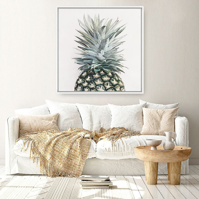 Shop Pineapple (Square) Canvas Print a painted style framed canvas wall art print from The Print Emporium artwork collection - Buy Australian made fine art painting style stretched canvas prints for the home and your interior decor space, TPE-350-CA-40X40-NF