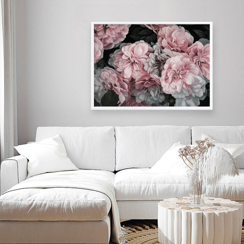 Shop Pink Blooms Art Print a floral themed painted wall art print from The Print Emporium wall artwork collection - Buy Australian made fine art painting style poster and framed prints for the home and your interior decor room, TPE-059-AP