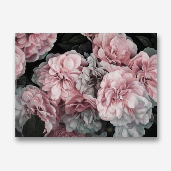 Shop Pink Blooms Canvas Print a floral themed painted framed canvas wall art print from The Print Emporium artwork collection - Buy Australian made fine art painting style stretched canvas prints for the home and your interior decor space, TPE-059-CA-35X46-NF