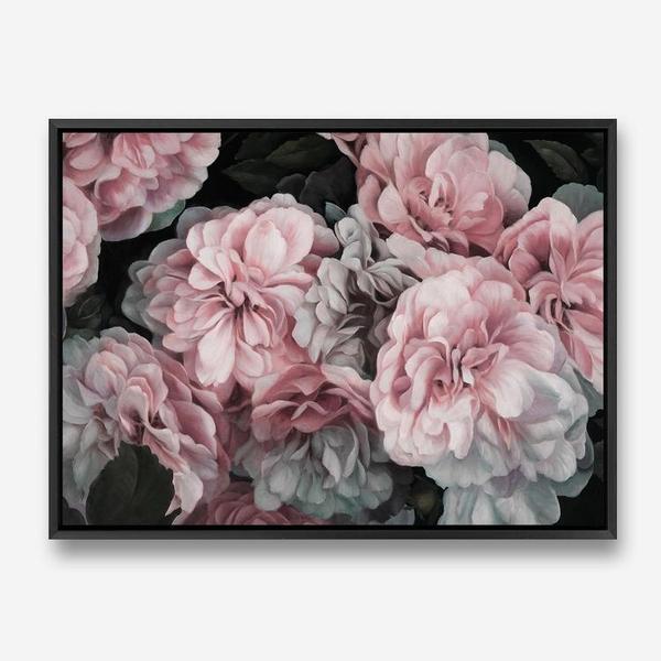 Shop Pink Blooms Canvas Print a floral themed painted framed canvas wall art print from The Print Emporium artwork collection - Buy Australian made fine art painting style stretched canvas prints for the home and your interior decor space, TPE-059-CA-35X46-NF