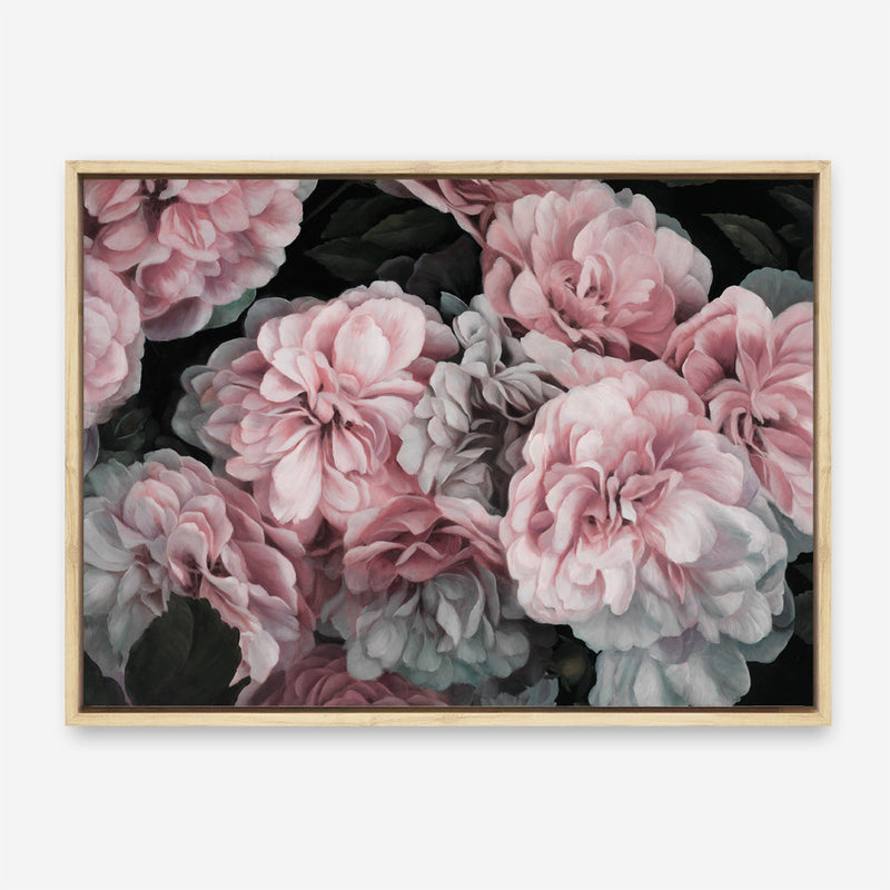Shop Pink Blooms Canvas Print a floral themed painted framed canvas wall art print from The Print Emporium artwork collection - Buy Australian made fine art painting style stretched canvas prints for the home and your interior decor space, TPE-059-CA-35X46-NF