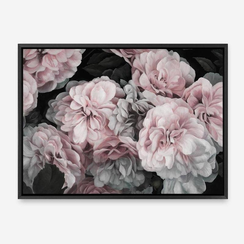 Shop Pink Blooms II Canvas Print a floral themed painted framed canvas wall art print from The Print Emporium artwork collection - Buy Australian made fine art painting style stretched canvas prints for the home and your interior decor space, TPE-458-CA-35X46-NF