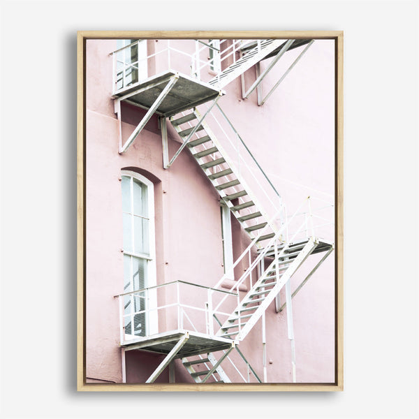 Shop Pink Building Photo Canvas Print a photography framed stretched canvas print from The Print Emporium wall artwork collection - Buy Australian made prints for the home and your interior decor space, TPE-454-CA-35X46-NF