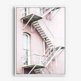 Shop Pink Building Photo Canvas Print a photography framed stretched canvas print from The Print Emporium wall artwork collection - Buy Australian made prints for the home and your interior decor space, TPE-454-CA-35X46-NF