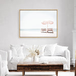 Shop Pink Parasol II Photo Canvas Print a coastal themed photography framed stretched canvas print from The Print Emporium wall artwork collection - Buy Australian made prints for the home and your interior decor space, TPE-898-CA-35X46-NF