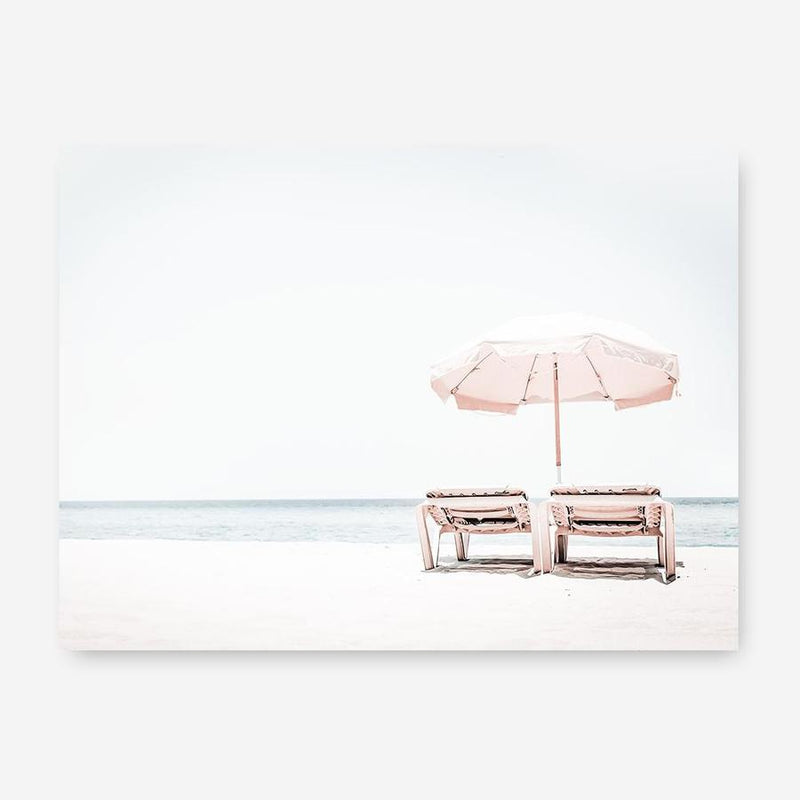 Shop Pink Parasol II Photo Canvas Print a coastal themed photography framed stretched canvas print from The Print Emporium wall artwork collection - Buy Australian made prints for the home and your interior decor space, TPE-898-CA-35X46-NF