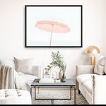 Shop Pink Parasol Photo Canvas Print a coastal themed photography framed stretched canvas print from The Print Emporium wall artwork collection - Buy Australian made prints for the home and your interior decor space, TPE-543-CA-35X46-NF