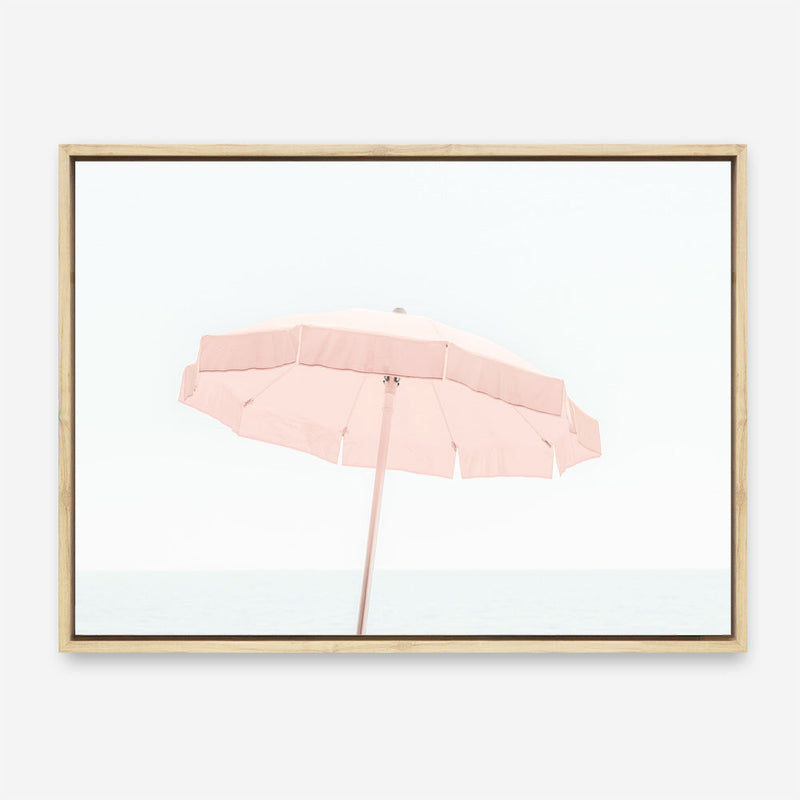 Shop Pink Parasol Photo Canvas Print a coastal themed photography framed stretched canvas print from The Print Emporium wall artwork collection - Buy Australian made prints for the home and your interior decor space, TPE-543-CA-35X46-NF