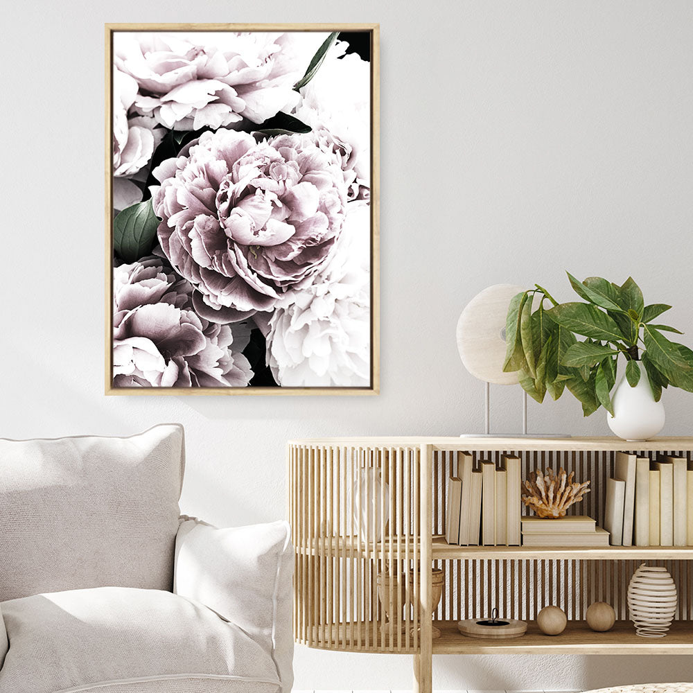 Shop Pink Peony Blossom I Photo Canvas Print a floral themed photography framed stretched canvas print from The Print Emporium wall artwork collection - Buy Australian made prints for the home and your interior decor space, TPE-283-CA-35X46-NF