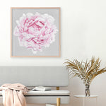 Shop Pink Peony II (Square) Art Print a floral themed painted wall art print from The Print Emporium wall artwork collection - Buy Australian made fine art painting style poster and framed prints for the home and your interior decor room, TPE-427-AP