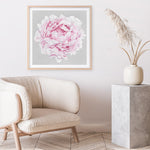 Shop Pink Peony II (Square) Art Print a floral themed painted wall art print from The Print Emporium wall artwork collection - Buy Australian made fine art painting style poster and framed prints for the home and your interior decor room, TPE-427-AP