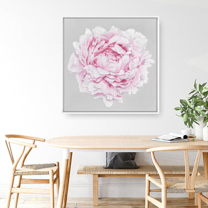 Shop Pink Peony II (Square) Canvas Print a floral themed painted framed canvas wall art print from The Print Emporium artwork collection - Buy Australian made fine art painting style stretched canvas prints for the home and your interior decor space, TPE-427-CA-40X40-NF